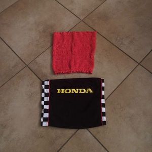 Black Honda crop top and pink crop top